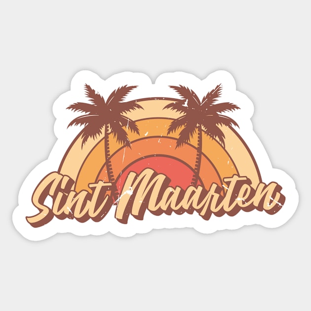 Sint Maarten Vintage Summer Vacation Design Sticker by dk08